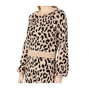 House of Harlow 1960 Women's Sweater, Leopard, Large